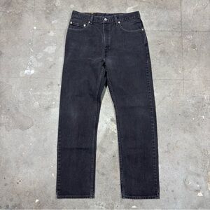 Vintage 90s Levis 505 Black Denim Jeans Mens Straight Leg 34 X 32 Made In Canada